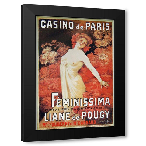 Feminissa (2) Black Modern Wood Framed Art Print with Double Matting by Vintage Apple Collection