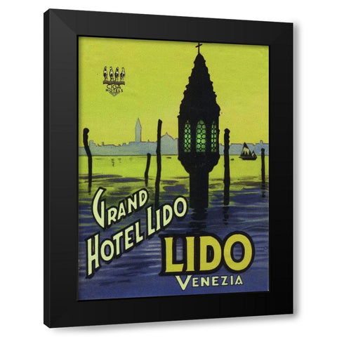 Grand Hotel Lido Black Modern Wood Framed Art Print with Double Matting by Vintage Apple Collection