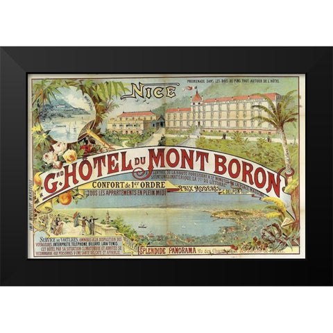 Hotel Mont Baron Black Modern Wood Framed Art Print by Vintage Apple Collection