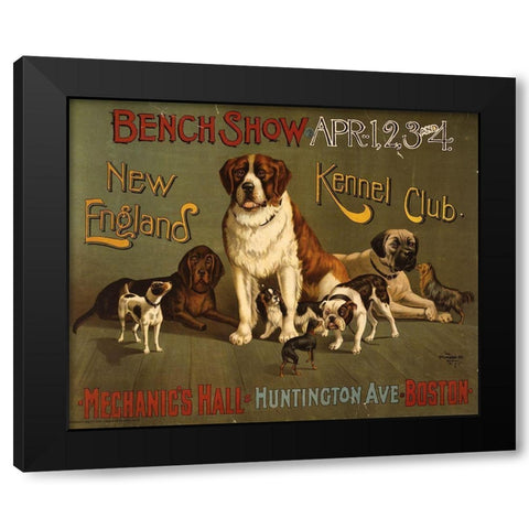 Kennel Club Black Modern Wood Framed Art Print with Double Matting by Vintage Apple Collection