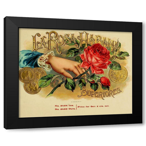 Larosa Habana Black Modern Wood Framed Art Print with Double Matting by Vintage Apple Collection