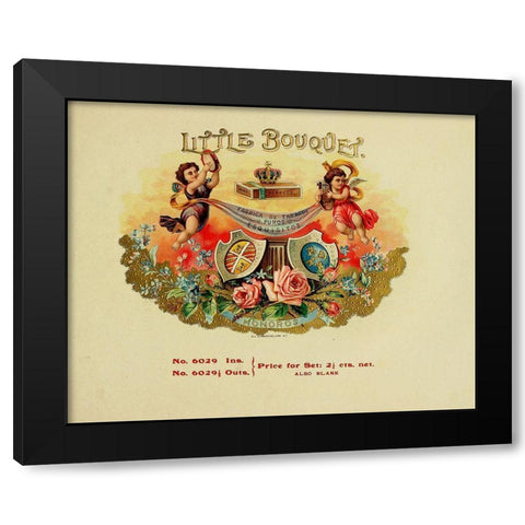 Little Bouguet Black Modern Wood Framed Art Print with Double Matting by Vintage Apple Collection