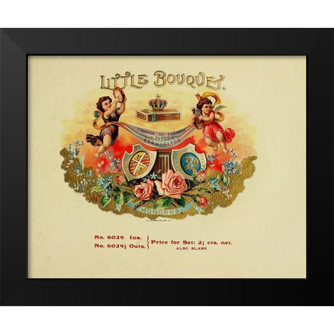 Little Bouguet Black Modern Wood Framed Art Print by Vintage Apple Collection