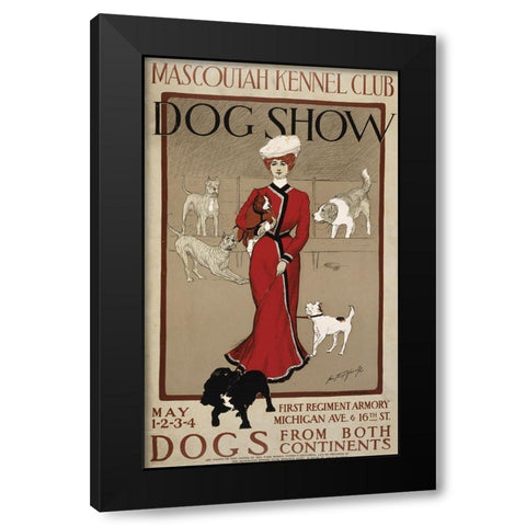 Mascoutah Kennel Club Black Modern Wood Framed Art Print with Double Matting by Vintage Apple Collection