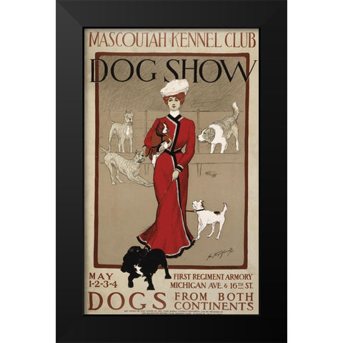Mascoutah Kennel Club Black Modern Wood Framed Art Print by Vintage Apple Collection