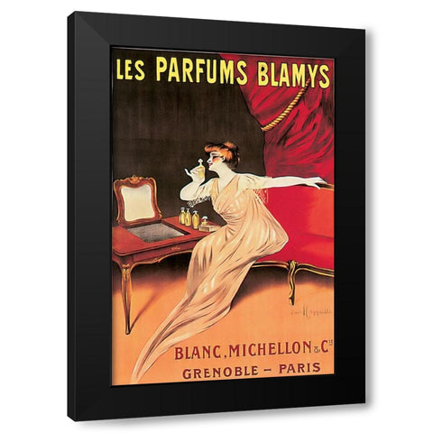 Parfums Blamys Black Modern Wood Framed Art Print by Vintage Apple Collection