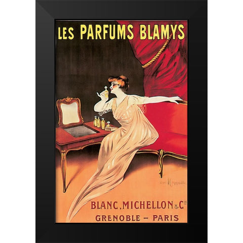 Parfums Blamys Black Modern Wood Framed Art Print by Vintage Apple Collection
