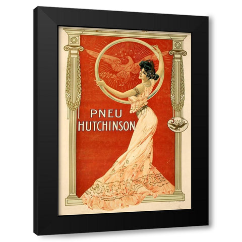 Pneu Hutchinson Black Modern Wood Framed Art Print by Vintage Apple Collection