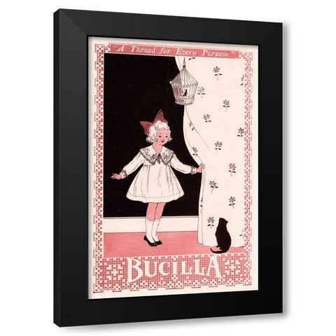 Vintage Thread Bucilla Black Modern Wood Framed Art Print with Double Matting by Vintage Apple Collection
