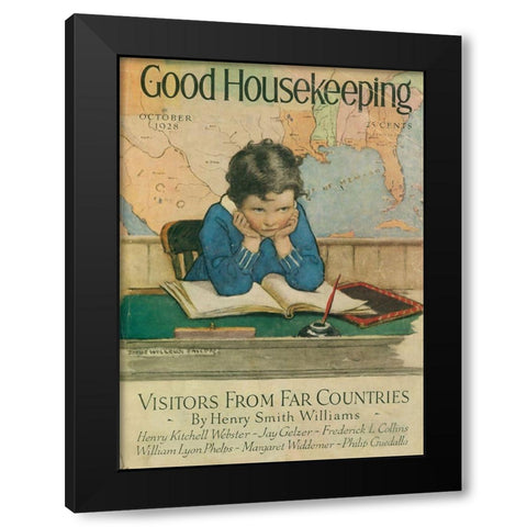 gp6 Black Modern Wood Framed Art Print with Double Matting by Vintage Apple Collection