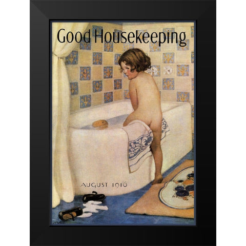 Good Housekeeping I Black Modern Wood Framed Art Print by Vintage Apple Collection