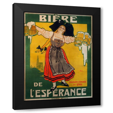 Biere Esperance Black Modern Wood Framed Art Print with Double Matting by Vintage Apple Collection