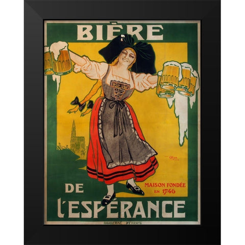 Biere Esperance Black Modern Wood Framed Art Print by Vintage Apple Collection