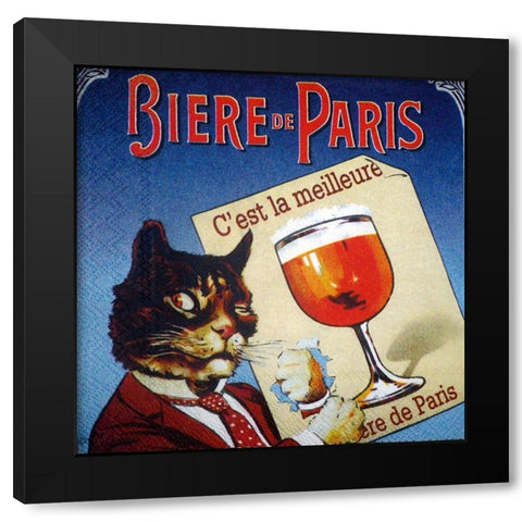 Biere de Paris Black Modern Wood Framed Art Print with Double Matting by Vintage Apple Collection