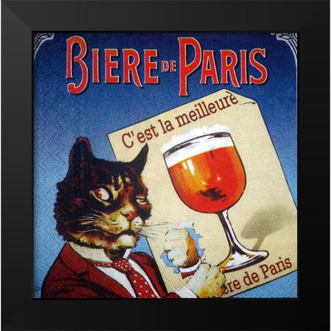 Biere de Paris Black Modern Wood Framed Art Print by Vintage Apple Collection