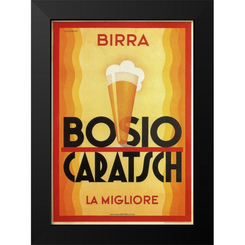 Birra Bosio Black Modern Wood Framed Art Print by Vintage Apple Collection