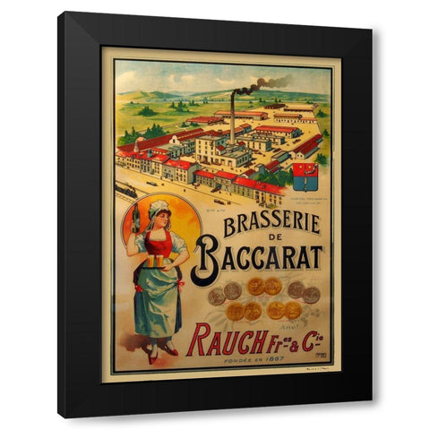Brasserie de Baccarat Black Modern Wood Framed Art Print with Double Matting by Vintage Apple Collection