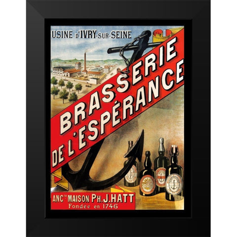 Brasserie de Esperance Black Modern Wood Framed Art Print by Vintage Apple Collection