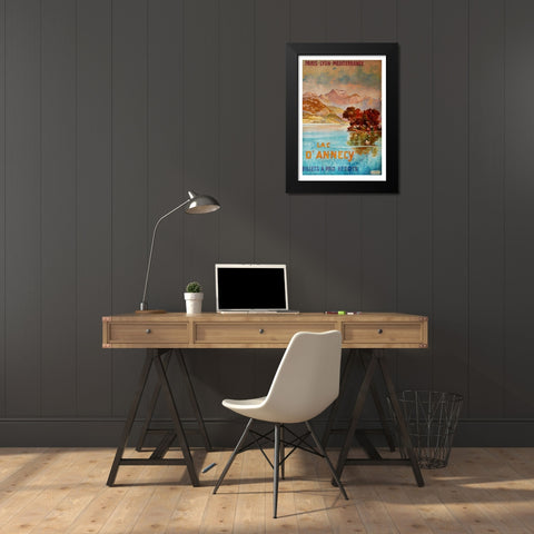 Lac Dâ€™Annecy III Black Modern Wood Framed Art Print by Vintage Apple Collection