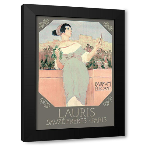 Lauris Black Modern Wood Framed Art Print with Double Matting by Vintage Apple Collection