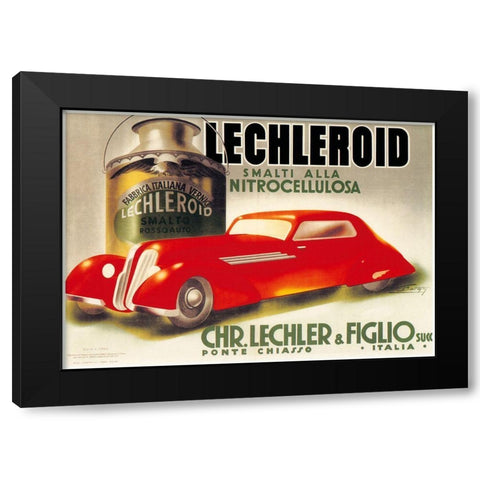 Lechleroid Black Modern Wood Framed Art Print by Vintage Apple Collection