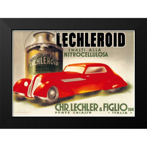 Lechleroid Black Modern Wood Framed Art Print by Vintage Apple Collection