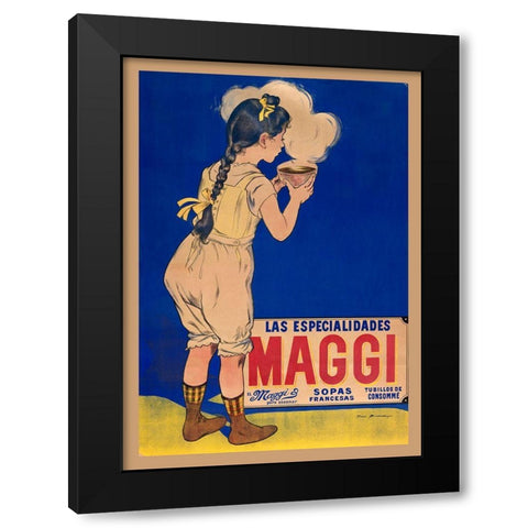 Maggis Sopas Black Modern Wood Framed Art Print with Double Matting by Vintage Apple Collection
