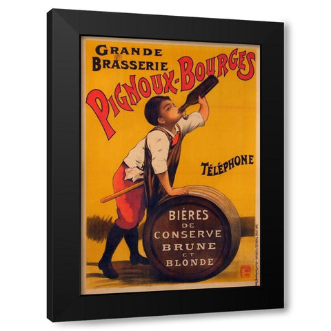 Pignoux Bourges Black Modern Wood Framed Art Print with Double Matting by Vintage Apple Collection