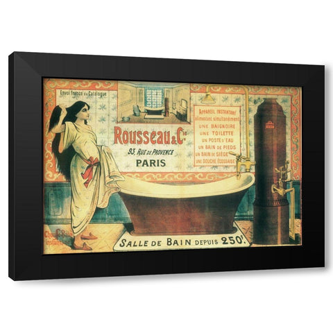 Salle de Bain Black Modern Wood Framed Art Print with Double Matting by Vintage Apple Collection