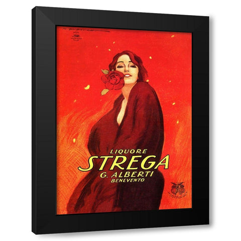 Strega Black Modern Wood Framed Art Print by Vintage Apple Collection