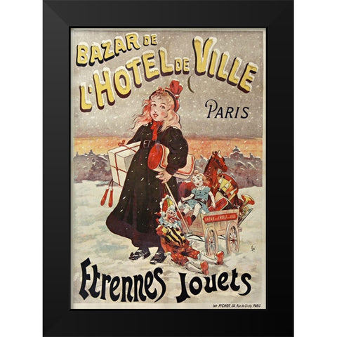 Bazar de Lâ€™Hotel de Ville Black Modern Wood Framed Art Print by Vintage Apple Collection