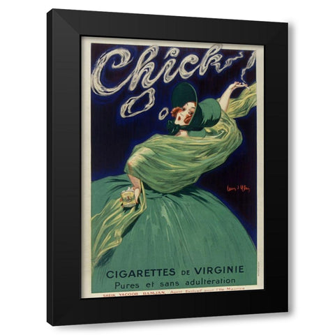 Chick Cigarettes Black Modern Wood Framed Art Print by Vintage Apple Collection
