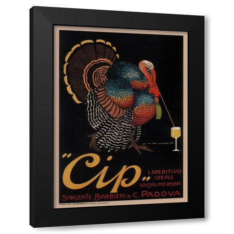 Cip Padova Turkey Black Modern Wood Framed Art Print with Double Matting by Vintage Apple Collection