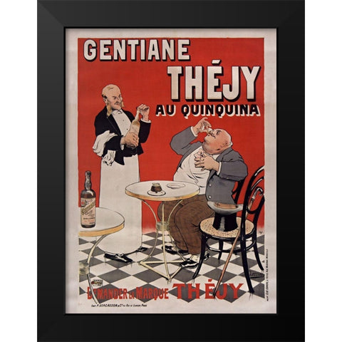 Gentiane Thejy Quinquina Black Modern Wood Framed Art Print by Vintage Apple Collection