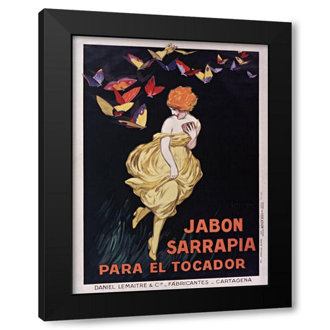 Jabon Sarrapia Black Modern Wood Framed Art Print by Vintage Apple Collection