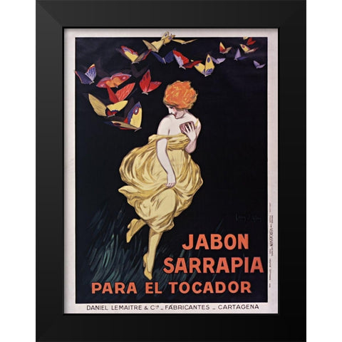 Jabon Sarrapia Black Modern Wood Framed Art Print by Vintage Apple Collection