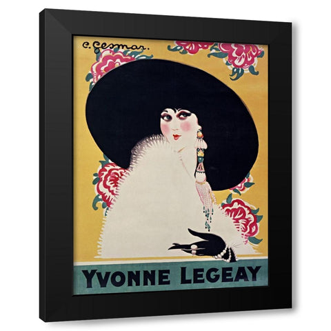 Yvonne Legeay Black Modern Wood Framed Art Print with Double Matting by Vintage Apple Collection