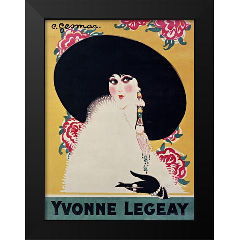 Yvonne Legeay Black Modern Wood Framed Art Print by Vintage Apple Collection