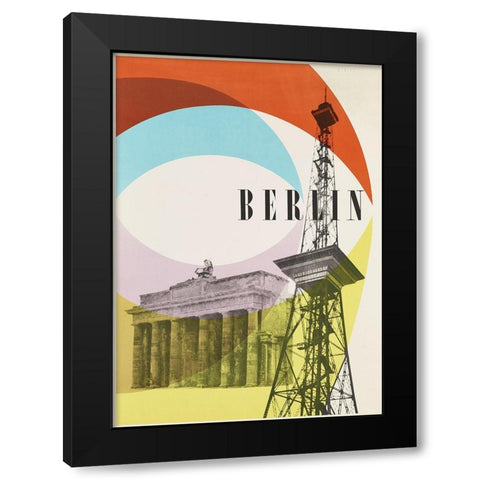 Berlin Black Modern Wood Framed Art Print by Vintage Apple Collection