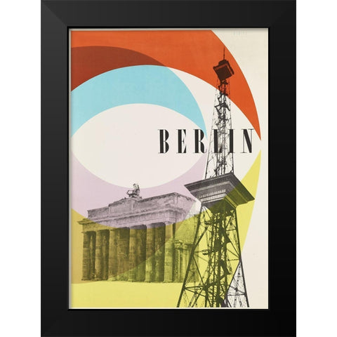 Berlin Black Modern Wood Framed Art Print by Vintage Apple Collection