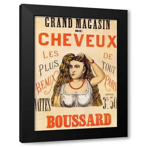 Boussard Black Modern Wood Framed Art Print by Vintage Apple Collection