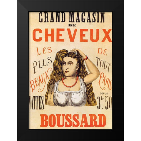 Boussard Black Modern Wood Framed Art Print by Vintage Apple Collection