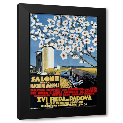 Exhibit Agricultural Machines Black Modern Wood Framed Art Print by Vintage Apple Collection