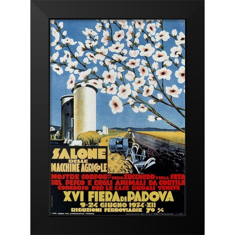 Exhibit Agricultural Machines Black Modern Wood Framed Art Print by Vintage Apple Collection