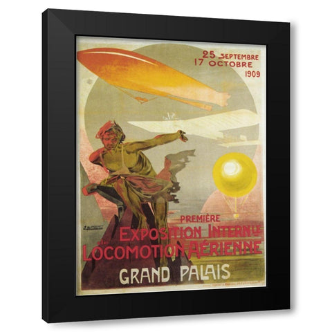 Grand Palais Black Modern Wood Framed Art Print by Vintage Apple Collection