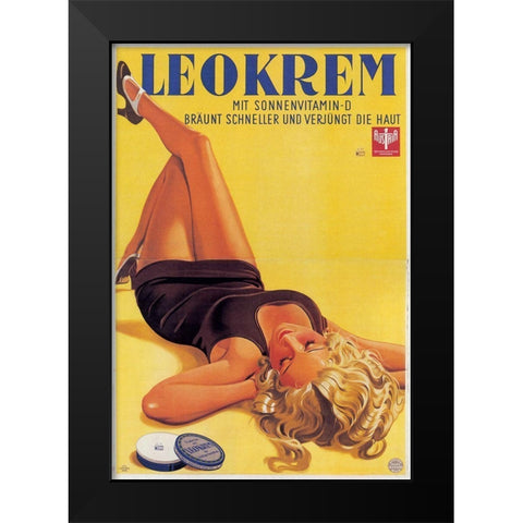 Leokrem Black Modern Wood Framed Art Print by Vintage Apple Collection