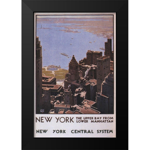 NY Central Black Modern Wood Framed Art Print by Vintage Apple Collection