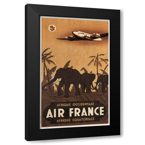 Airfrance Black Modern Wood Framed Art Print by Vintage Apple Collection