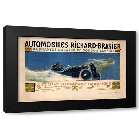 Auto Richard Brasier Black Modern Wood Framed Art Print with Double Matting by Vintage Apple Collection