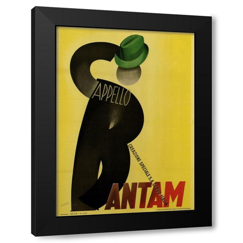 Bantam Hats Black Modern Wood Framed Art Print by Vintage Apple Collection